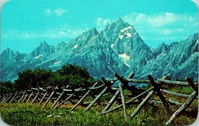 Jackson Hole WY Grand Teton Postcard Unused 22373