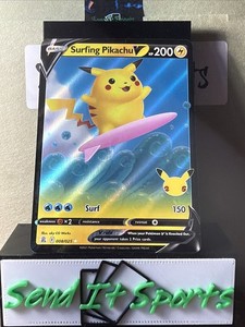 Surfing Pikachu V 2021 Celebrations #008/025 Holo Price Guide - Sports