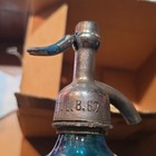 Monarch Blue Glass Seltzer Bottle 26 oz w/ Metal Siphon Top L.B.62 — photo 3