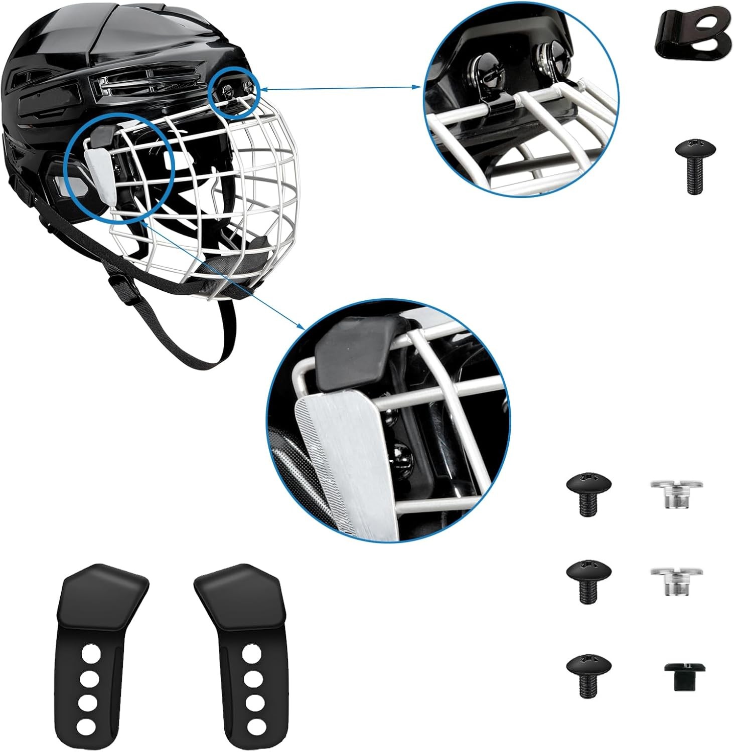 Universal Hockey Helmet Repair Kit, Ice Hockey Helmet Replacement Parts, Face Ma