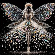 5D Diamond Painting Kit Fairy Angel Wings Full Drill DIY Art Craft Adults Wall D
