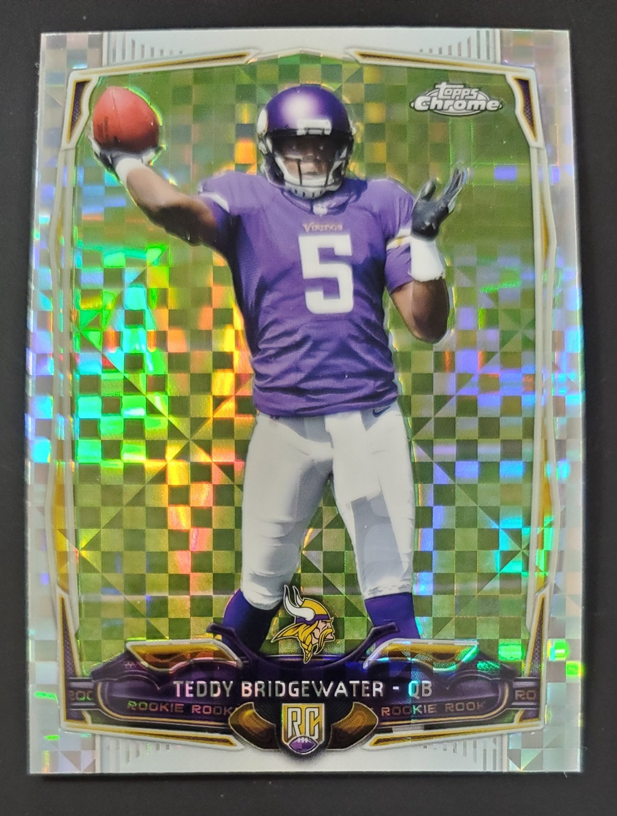 2014 TOPPS CHROME #173 TEDDY BRIDGEWATER X-FRACTOR VIKINGS