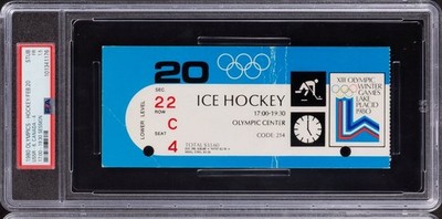 1980 USA Olympic Hockey Game Ticket Stub - PSA 1.5 - USSR vs