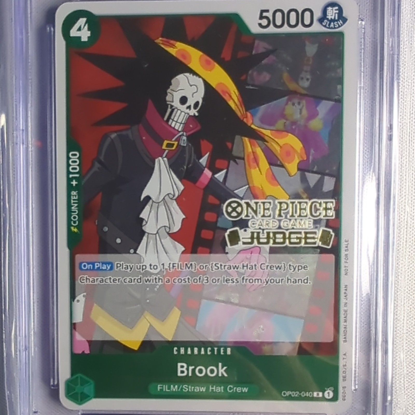 Bandai One Piece CCG Brook OP02-040 Tournament Promos EN Holo CGC 10 (2023) view 2