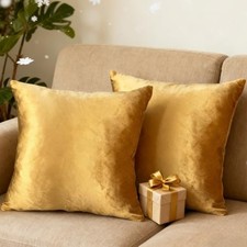 2 Pack 24x24 Pillow Cover Velvet Pillow Covers, 24" x 24" Pack of 2 Golden