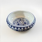 Antique Chinese Blue + White Hand Painted Bowl - Signed — photo 4