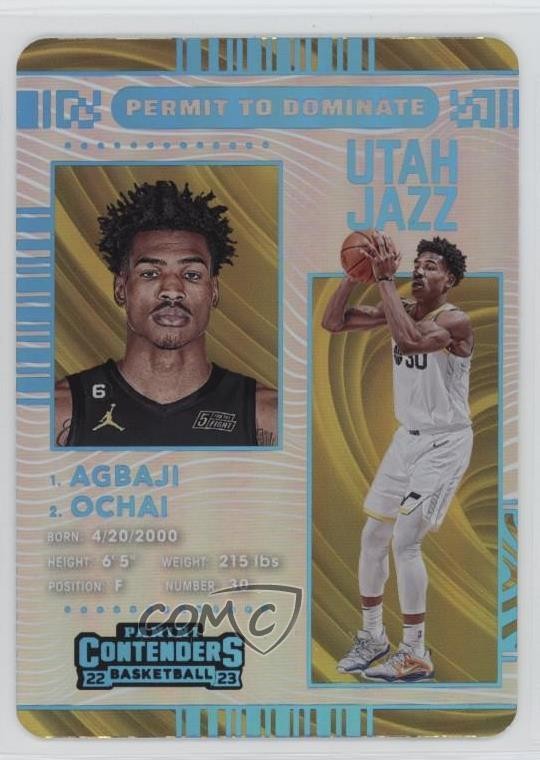 2022-23 Panini Contenders Permit to Dominate Ochai Agbaji #24 Rookie RC 1d0h