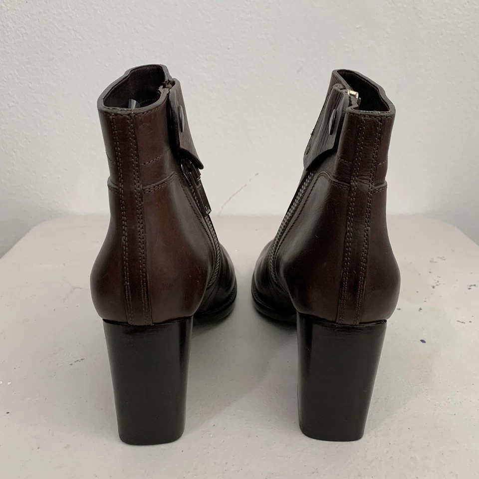 Rick Owen's 棕色皮革短靴女式 10 码 — 第 3/4 张图片