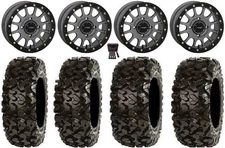 System 3 SB-5 Grey 14" Wheels 27" Rip Saw Tires Kawasaki Teryx Mule