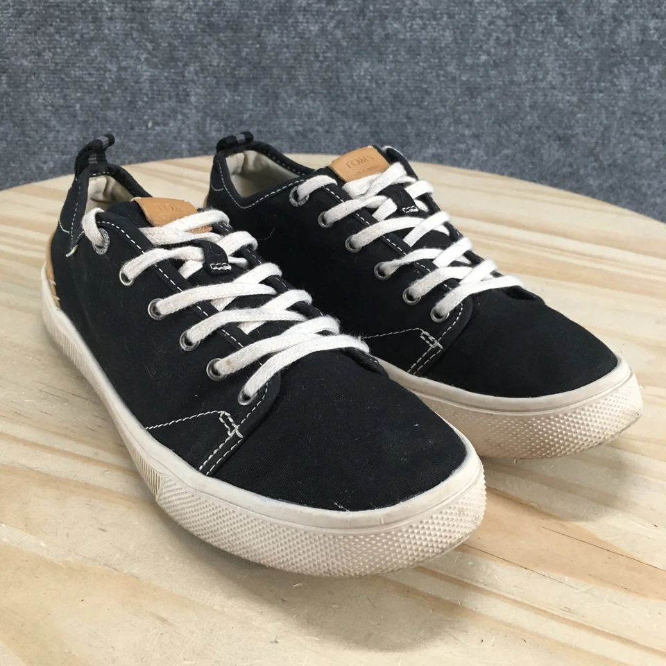 Toms Sneakers Womens 8.5 Black Trvl Lite Low Top Lace Up Canvas Casual Comfort - Image 3 of 4