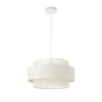 Pendelleuchte Esszimmer Jute Weiß Creme E27 Ø 40 Cm HäNgelampe Wohnzimmer Flur