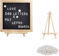 Felt Letter Message Board 340 Letters,Letter Board Sign with Stand, 10X10 Inch f