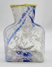 Blenko OOAK Crystal w/Multi Color Frit and Citrine Wrap 384 Water Bottle