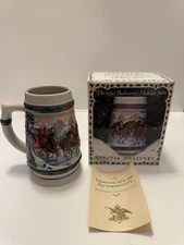 1993 BUDWEISER Holiday Beer Stein “Special Delivery” Anheuser Busch Clydesdale