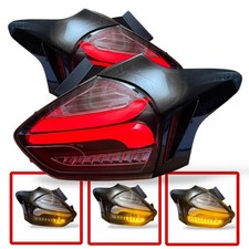 Back Rear Tail Lights Pair Set Tube Light Smoke dynamic IND  Ford Focus 2015-18