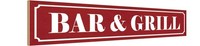 Holzschild 10X46 Cm Bar & Grill Deko Geschenk Holz Schild