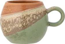 Bloomingville Paula Tasse, Grün, Steingut Kaffeetasse aus Steinzeug ca. 350 ml