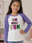 Sz 6 Rainbow Foil Print Oh What Fun Polka dot Tshirt — photo 1