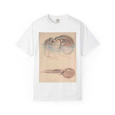 Vintage Octopus Illustration T-Shirt Soft Sea Creature Art
