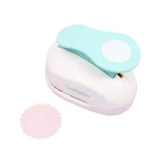 2 Inch Circle Scallop Punch Lever Press Shape Hole Puncher for Paper Crafts