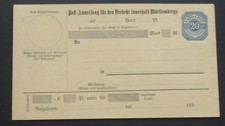 Württemberg  Post - Anweisung ungebraucht