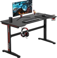 Ergonomic Gaming and Computer Desk with Cup Holder and Headphone Hook