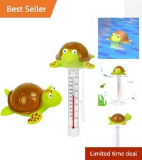 Charming Turtle Design Floating Pool Thermometer with Easy Read Digital Display