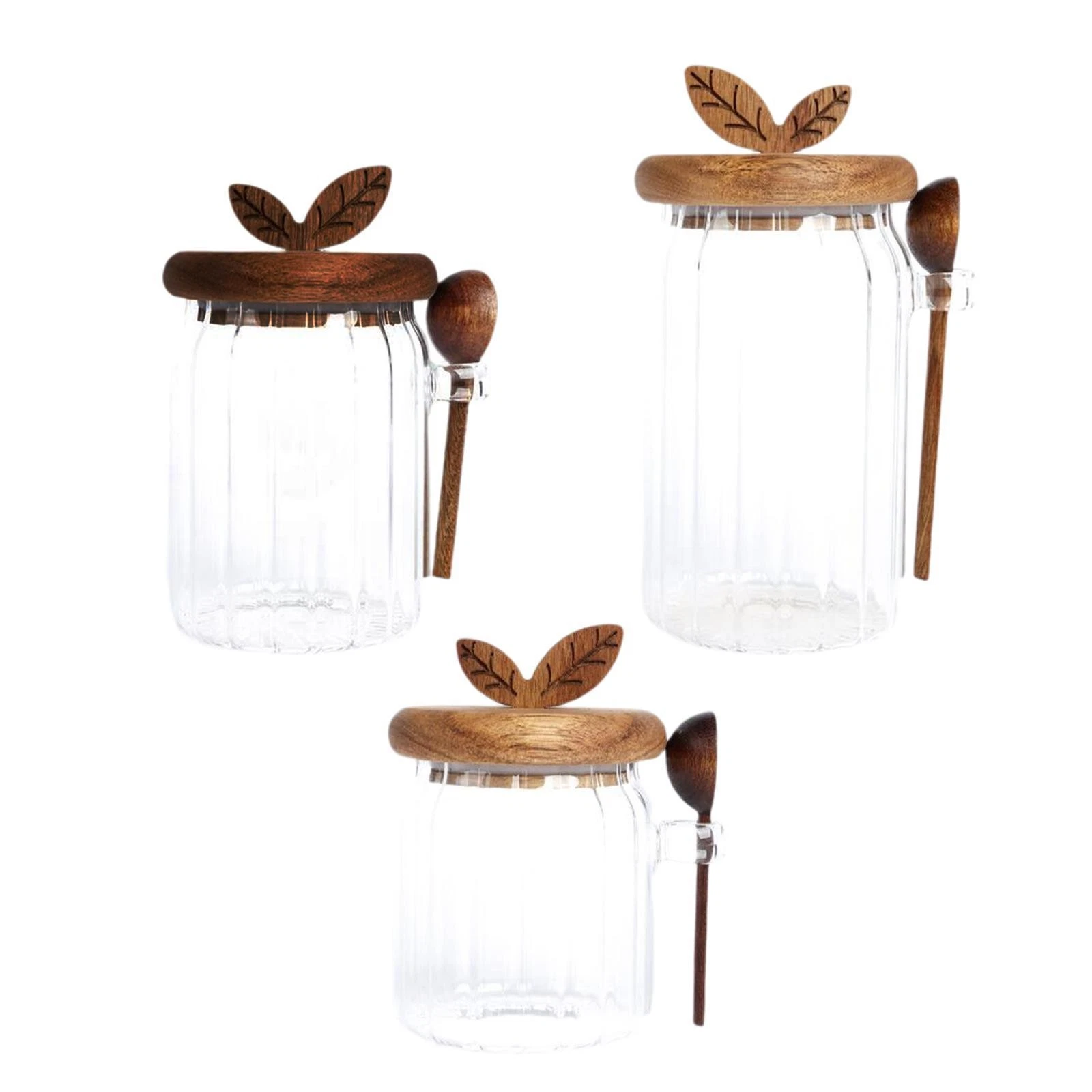 Glass Jar with Lid and Spoon Coffee Container Glass Container