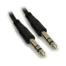 1.5ft 1/4inchinch Stereo TRS Phono Cable Male to Male 28AWG Nickel Plated