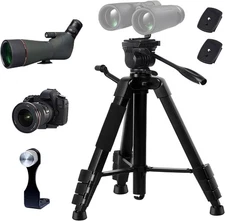 Binocular & Spotting Scope Tripod Stand - Universal Lightweight Matte black 