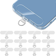 12 PCS Phone Tether Tabs, T-Shaped Universal Phone Lanyard Tabs, Clear Tether Ta
