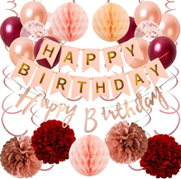 Deko Geburtstag Ballons Girlande Set - Geburtstagsdeko Happy Birthday Banner Luf