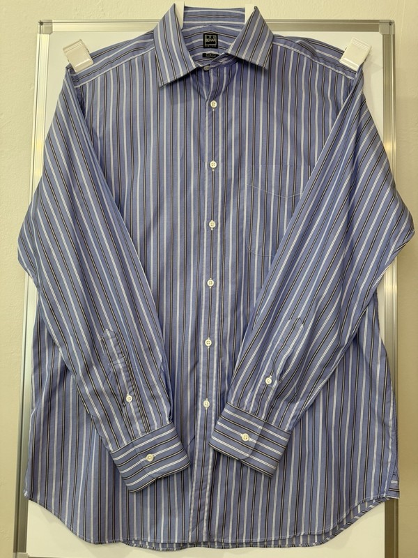 EUC Ike Behar New York Men's Stripe Button-Down Shirt Size 16.5 34/35 Slim Fit