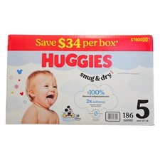 Huggies Snug  Dry Baby Diapers Size, 27 Lbs, 186 Count