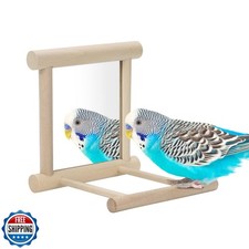 Bird Mirror with Perch Bird Toys for Parrots Budgies Parakeets Co