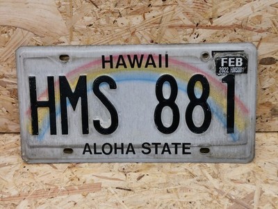 NUMMERNSCHILD USA HAWAII - ALOHA STATE - REGENBOGEN - MIT TAG - HMS 881
