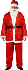 Santa Claus Costume, Cost-Effective 5Pcs Santa Suit, Large Santa Costume for Men