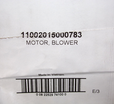Carrier 11002015000783 Blower Motor, 208~230V 50/60Hz 3.8A 1/2HP 