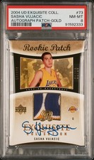 2004 UD Exquisite Collection Sasha Vujacic Rookie Auto Patch Gold RPA /18 PSA 8