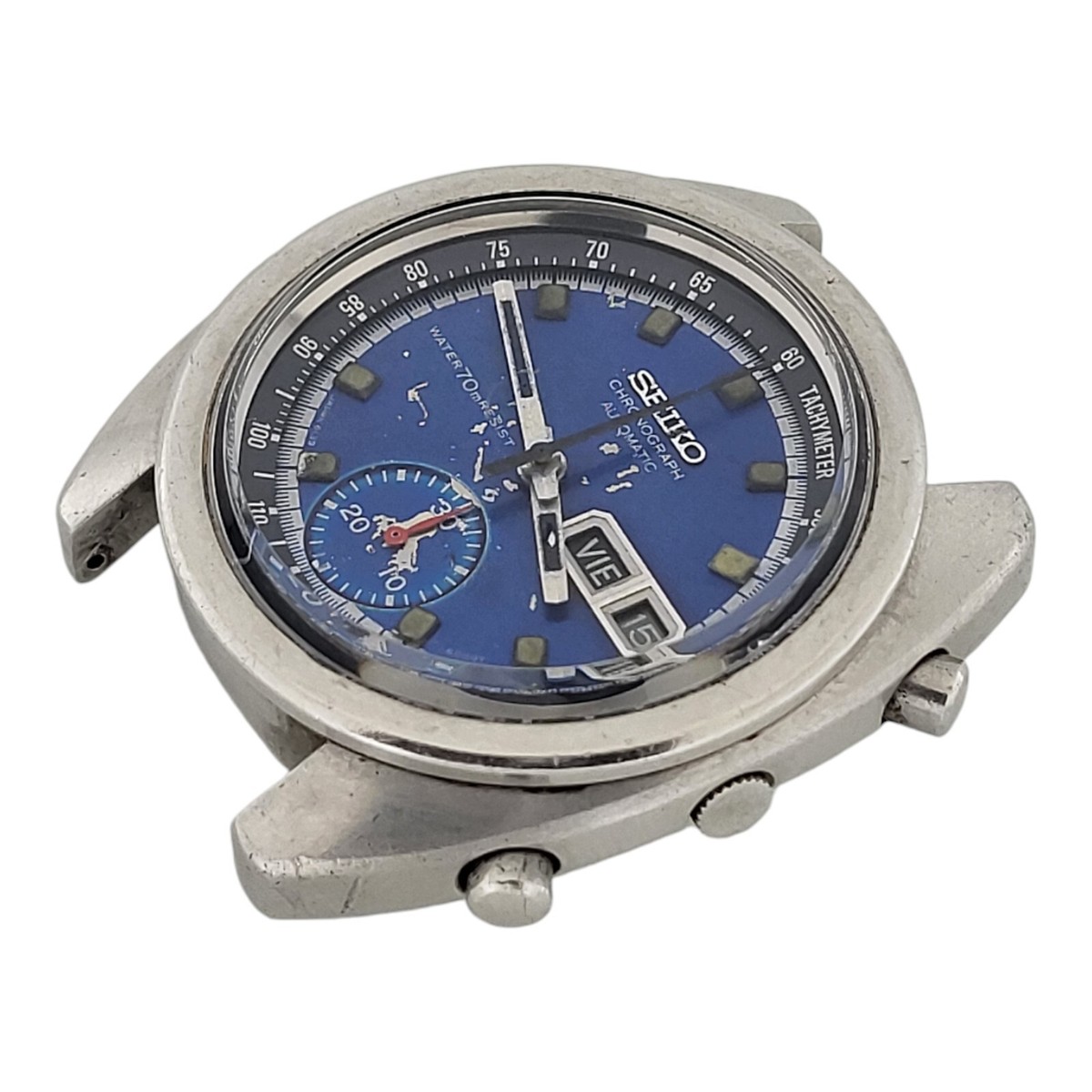 Seiko 6139-6012 Automatic Chronograph Watch with Blue Dial