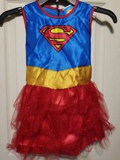 RUBIES SUPERGIRL DRESS WITH CAPE CHILD HALLOWEEN COSTUME SMALL PETITE