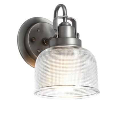 Progress Lighting Archie Collection 5.75 in. 1-Light Antique Nickel Bath Sconce 