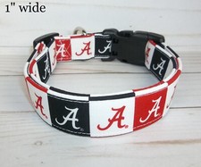 Alabama Roll Tide A Terri's Dog Collar handmade adjustable fabric University of