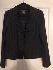Women’s George Me Designs By Mark Eisen Blazer Jacket Dark Grey Tweed Size 12