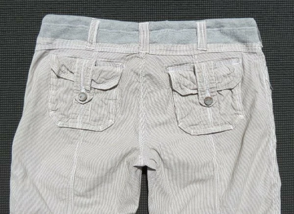 Pantalones cortos cosmo de algodón elástico a rayas marrón color puro para mujer EE. UU. M 30 8 10 Foto 4 de 4