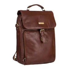 Style n Craft 392600 Cross Body Messenger & Backpack in Full Grain Brown Leather