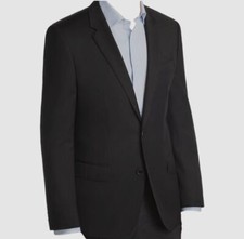 645 Hugo Boss Men's Guabello Black Slim-Fit Wool Blazer Suit Coat Jacket 42L