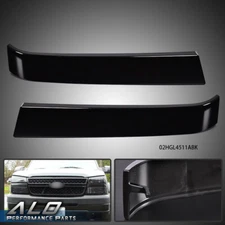 Fit For 2003-2007 Chevrolet Silverado Grille Molding Panel Filler Trim Black Set