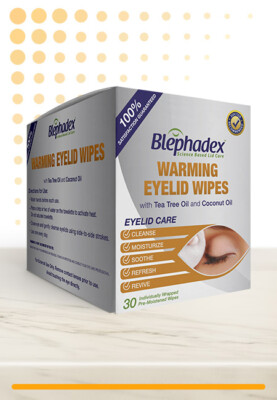 Blephadex  Warming Eyelid Wipes, Soothing Eyelid Cleanser for Sensitive Dry Eyes