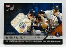 HOUSTON ASTROS World Series Champ Ring Relic 2018 Topps Now #29B BLUE 40/49 🔥